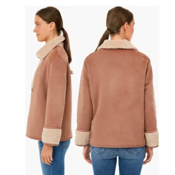 Tuckernuck | Stella Camel Shearling 1/4 Zip Sherpa Jacket Size S - Picture 3 of 6